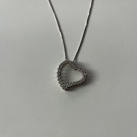 Rhinestone Heart Necklace - Picture 2 of 3